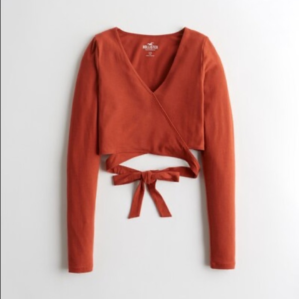 Tie-Hem Wrap Crop Top